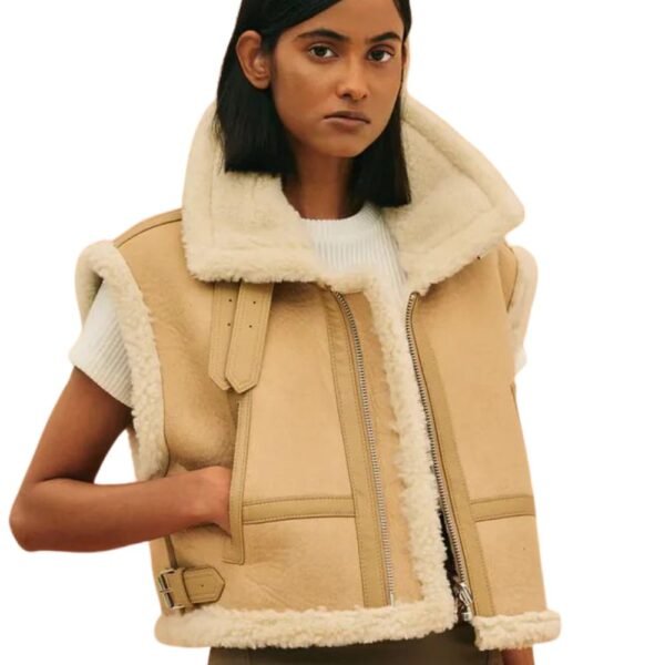 aviator sherpa vest for women