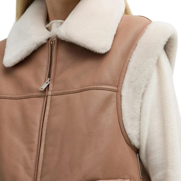 aviator vest leather fur