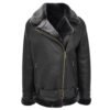 B3 Shearling Leather Jacket Black