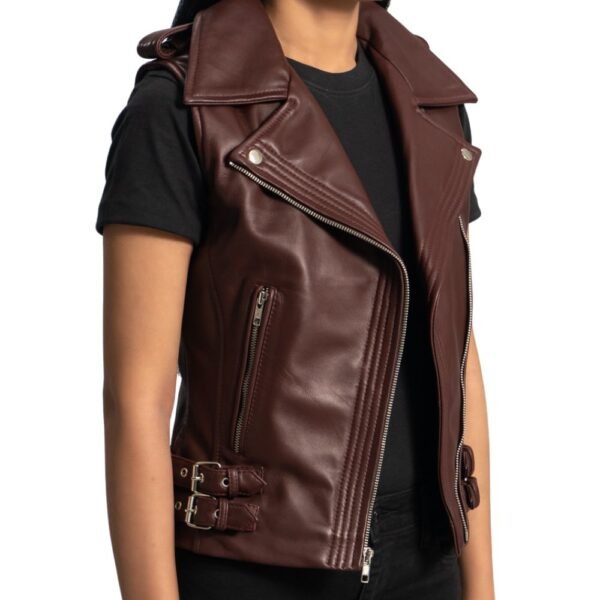 biker leather vest womens