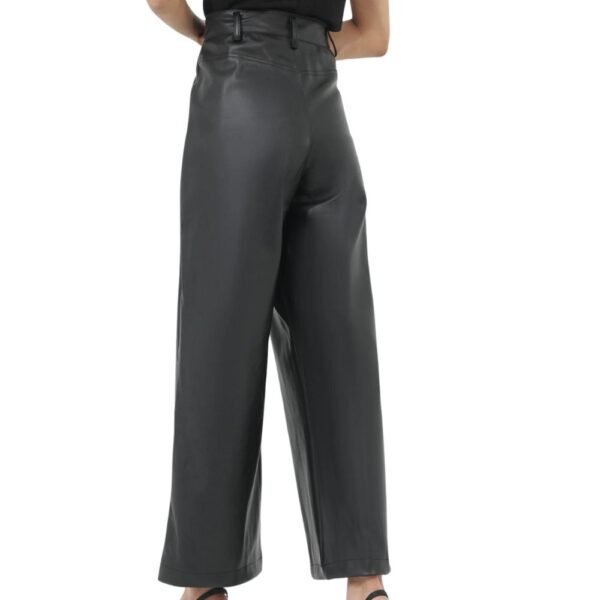 black leather women's pants