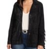 black suede fringe jacket