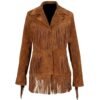 brown suede fringe jacket