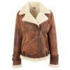 chic leather and sherpa jacket women's