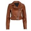 cropped leather jacket for women