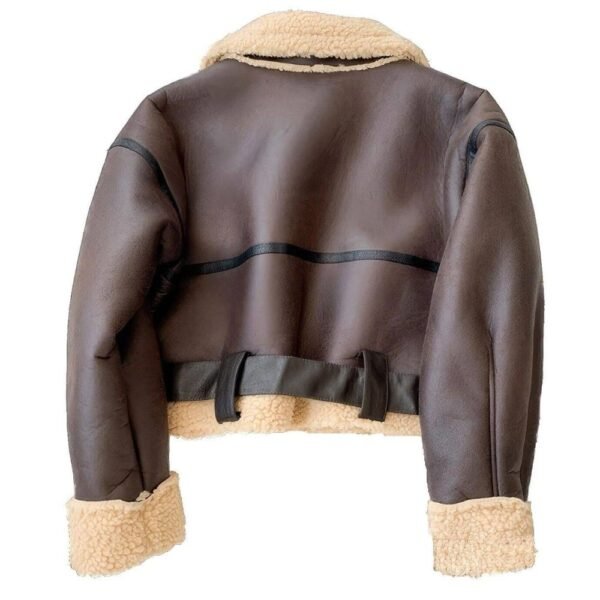 cropped leather sherpa shearling jacket