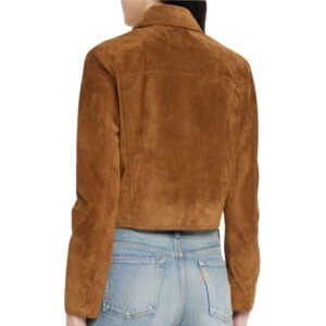 cropped suede biker jacket