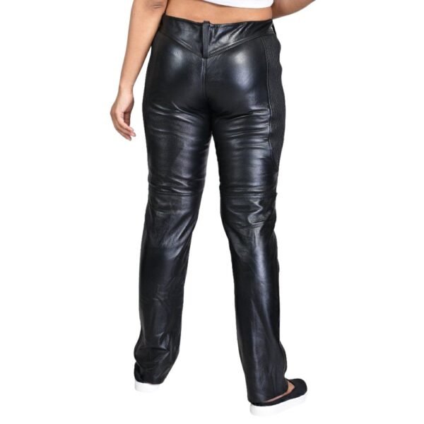 fashionable womens black leather pants