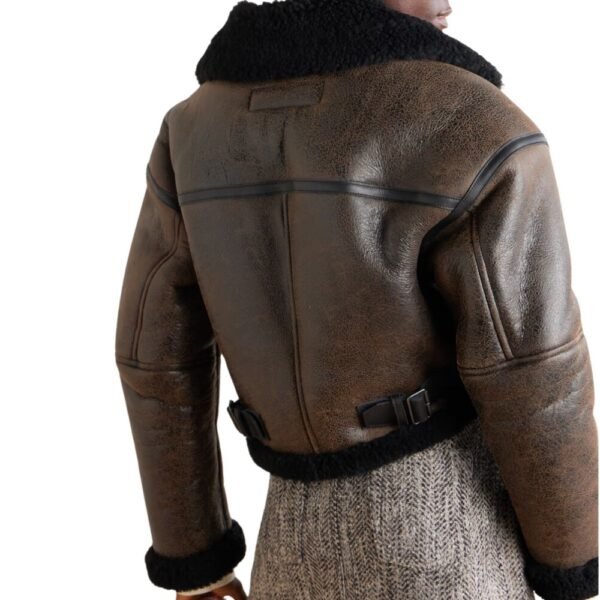 genuine leather shearling jacket women