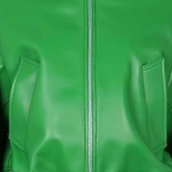 green leather bomber jacket