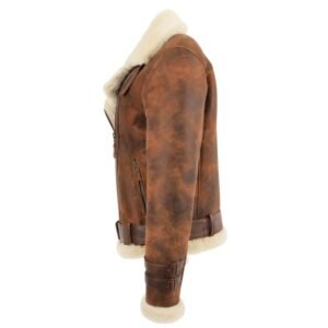 leather and sherpa jacket for women