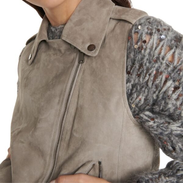 leather and suede biker vest