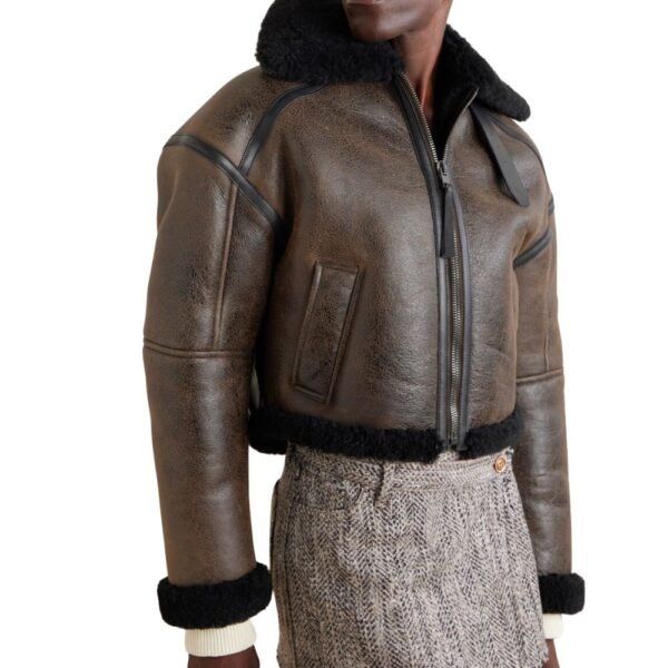 leather shearling jacket for women