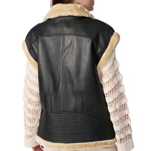 leather vest with fur trim