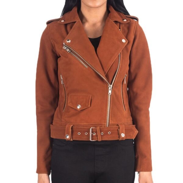 real suede leather biker jacket