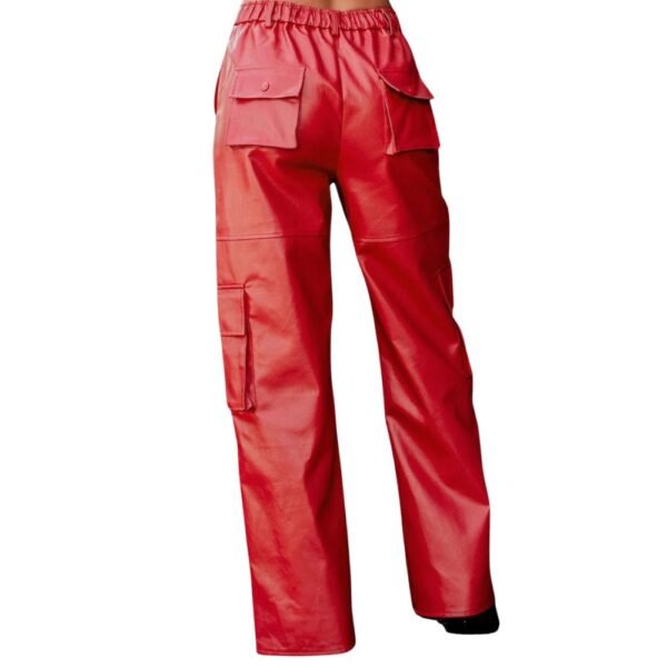 red leather pants womens