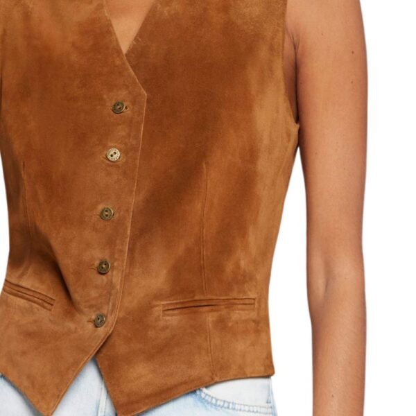 scully brown leather vest