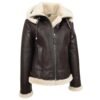 sherpa leather jacket for women