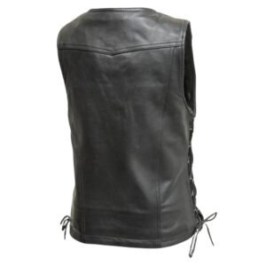 simple black motorcycle vest