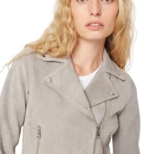 suede bomber jacket grey