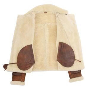 vintage leather and sherpa jacket women's