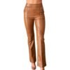 women leather brown pants