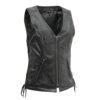 women's black motorcycle vest