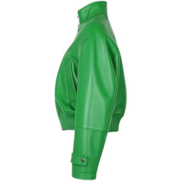 womens green bomber jacket