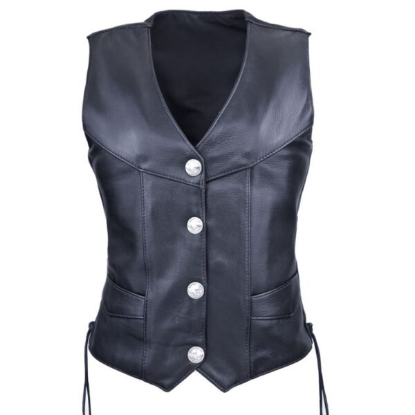 womens leather motorcycle vest