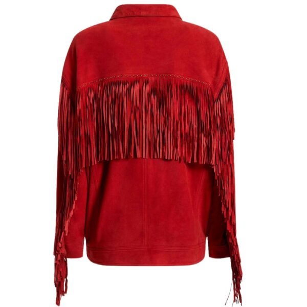 womens red suede jacket