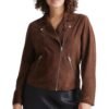 women's suede moto jacket