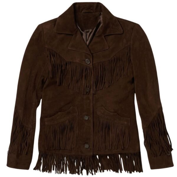 women's western leather fringe jacket