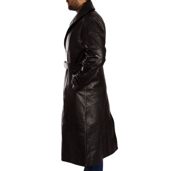 black leather trench coat mens