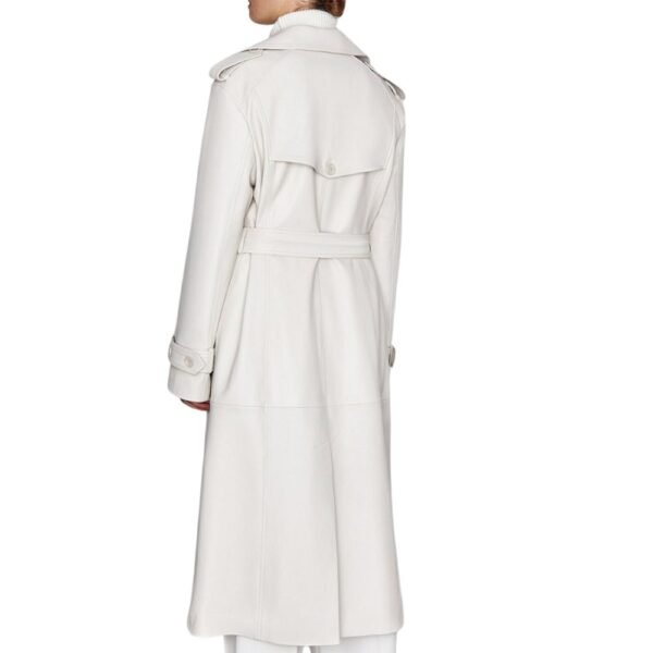 cool white leather coat