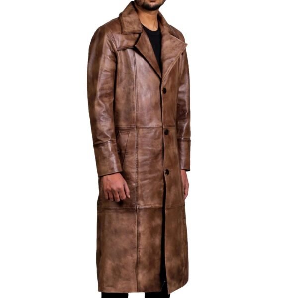 distressed leather sport coat