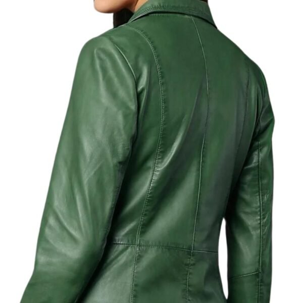 green leather trench coat womens