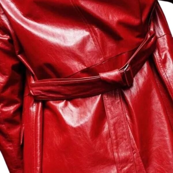 red leather trench coat mens