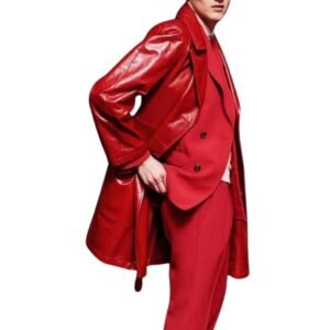 red leather trench coat mens