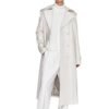 white leather trench coat