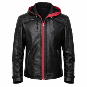 Celebrity wearing genuine black leather jacket black outfit street style