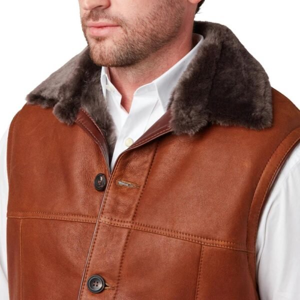 Faux fur leather vest