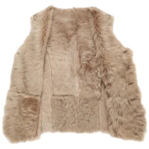 brown faux fur vest womens