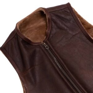faux fur and leather vest