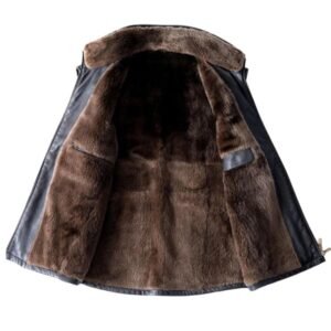 mens leather shearling vest