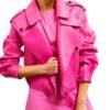 pink leather jacket celebrity