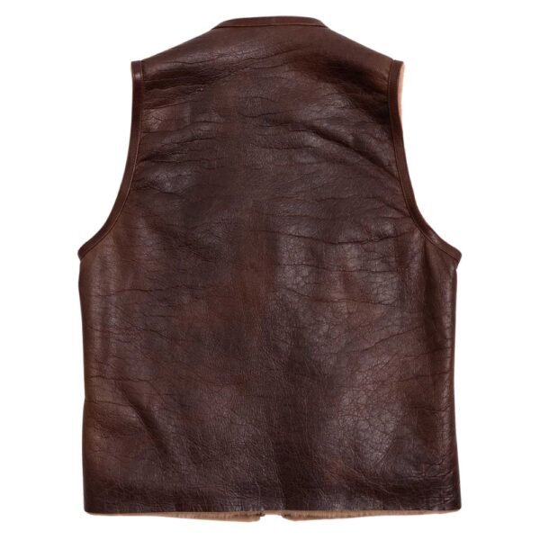 sherpa lined leather vest