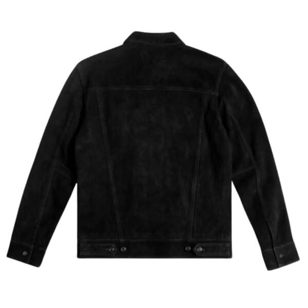 genuine black suede trucker jacket