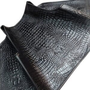 crocodile black leather vest