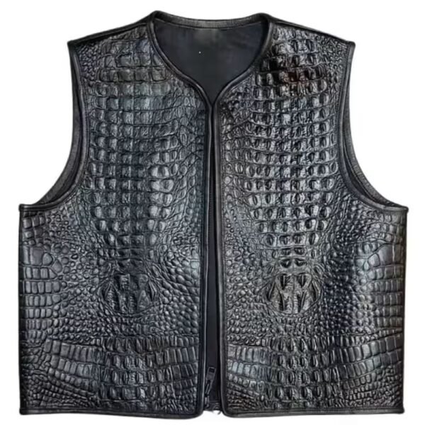 black leather vest