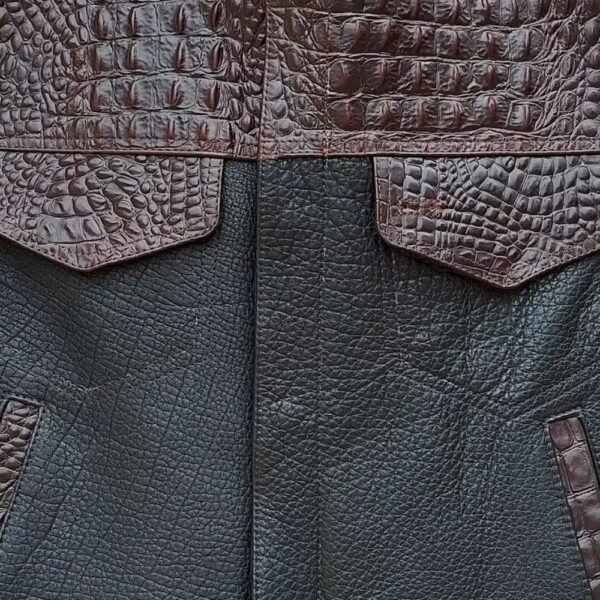 style Crocodile Leather Vest for Men